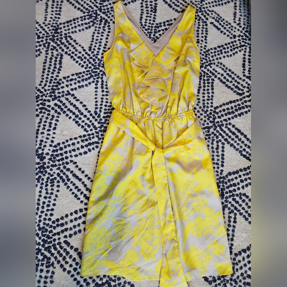 Express, Yellow ruffle dress, size xs